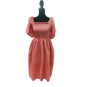 Meijer red gathered top‎ red & white dress Sz L
